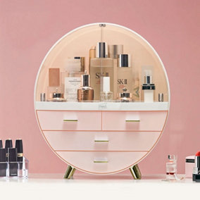 Neo 3 Drawer Round Desktop Cosmetic Makeup Display Storage Box Organiser