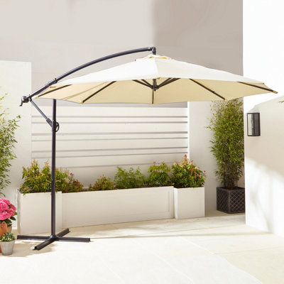 Neo 3M Outdoor Waterproof Freestanding Parasol - Cream | DIY at Bu0026Q