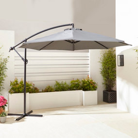 Neo 3M Outdoor Waterproof Freestanding Parasol With Water Base - Grey