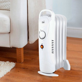 Neo 650W Oil Filled 5 Fin Electric Heater Radiator - White