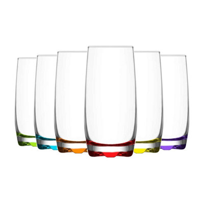 Neo 6x Multicolour 390ml Highball Glasses - 7