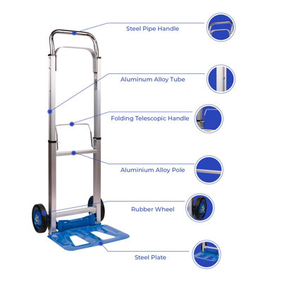 Neo 80kg Capacity Sack Trolley Folding With Extendable Handle - 5