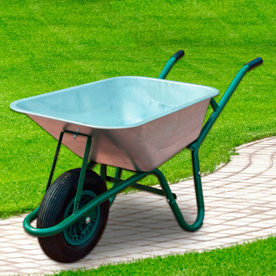 Neo 85L Large Galvanised Wheelbarrow with Pneumatic Tyre