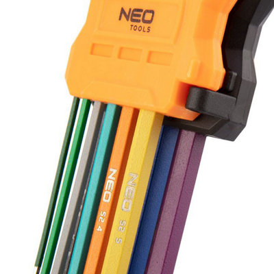 Neo ball ended key set 9 pcs long hexagonal allen key set super hard (Neo 09-512