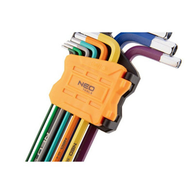 Neo ball ended key set 9 pcs long hexagonal allen key set super hard (Neo 09-512