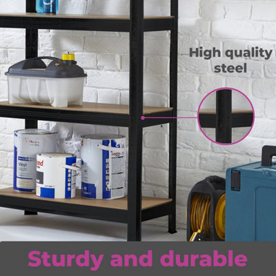 Neo Black 5 Tier Garage Shelving Racking - 5