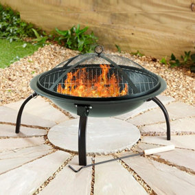 Neo Black Garden Steel Fire Pit Heater