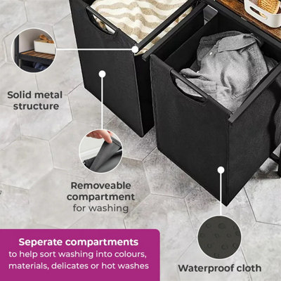 Neo Black Laundry Basket Hamper With Shelf Neo Black Laundry Basket Hamper With Shelf Neo Black Laundry Basket Hamper With Shelf - 4