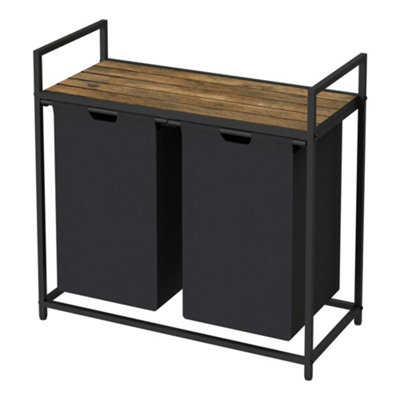 Neo Black Laundry Basket Hamper With Shelf Neo Black Laundry Basket Hamper With Shelf Neo Black Laundry Basket Hamper With Shelf - 6