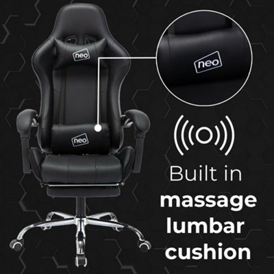 Gaming chair with footrest and massage hotsell