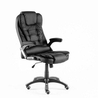 Neo Black Leather Executive Recliner Swivel Office Chair DIY at B Q