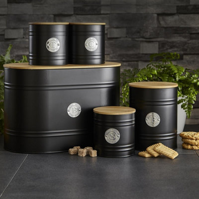 Neo Black Scandinavian 5 Piece Kitchen Canister Set~5056293903479 01c MP?$MOB PREV$&$width=768&$height=768