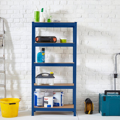 Neo Blue 5 Tier Garage Shelving Racking DIY at B&Q
