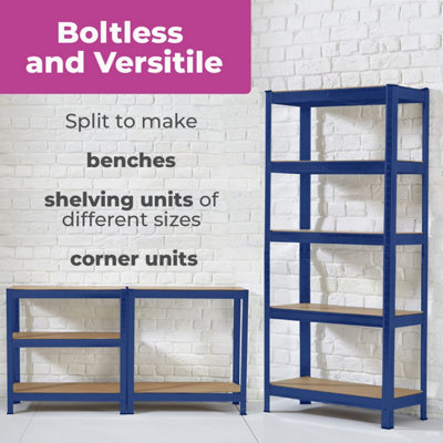 Neo Blue 5 Tier Garage Shelving Racking - 3