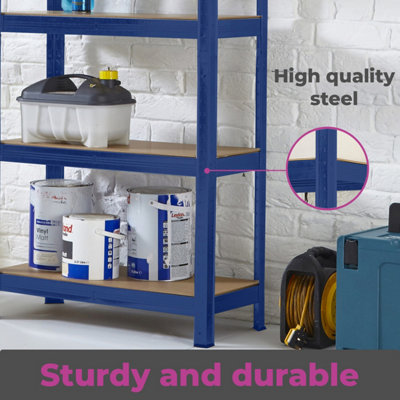 Neo Blue 5 Tier Garage Shelving Racking - 5
