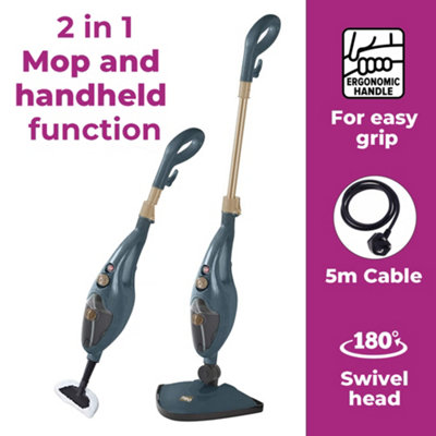 Neo Dark Grey & Copper 10 in 1 1500W Hot Steam Mop Cleaner and Hand Steamer - 5