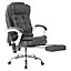 Neo Dark Grey Faux Leather Computer Recliner Massage Chair With Footrest