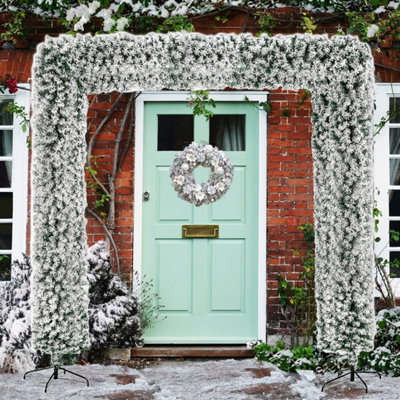 Neo Double 2.4m Christmas Flocked Doorway Arch Tree Garland Door Wall