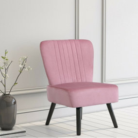 Neo Dusky Pink Crushed Velvet Shell Accent Chair