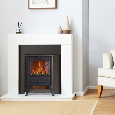 Neo Electric Fire Heater Realistic Flame Effect - Black Price Comparisons | Compare The Build