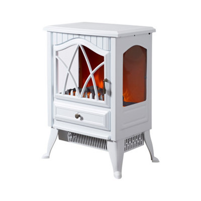 Neo Electric Fire Heater Realistic Flame Effect - White