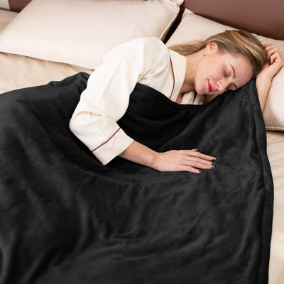 Neo Electric Heated Throw Over Blanket - Black