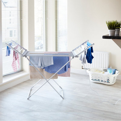 Electric Heated Winged Airer Clothes Dryer Rack