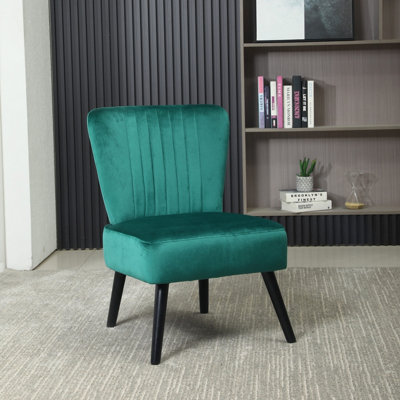 Neo Emerald Green Crushed Velvet Shell Accent Chair