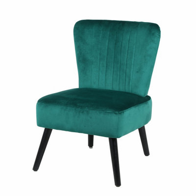 Green crushed store velvet chair