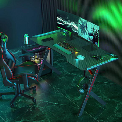 Green and deals black gaming desk