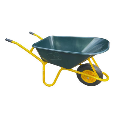 Neo Garden Wheelbarrow Heavy Duty 110L 150kg Durable Plastic Green Tray Barrow Pneumatic Wheel Tyre Loads Equine Yard Gardening - 5