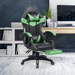 Neo Green Recliner Leather Computer Gaming Office Chair With Footrest