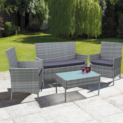 Rattan garden deals set b&m