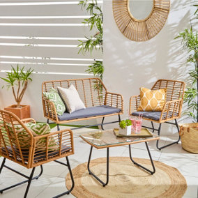 6 Piece Fiji Indoor Rattan Furniture Set