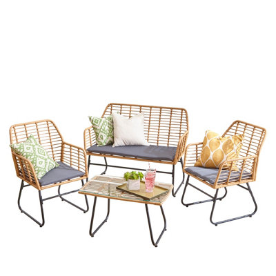 Bamboo table deals and chairs set