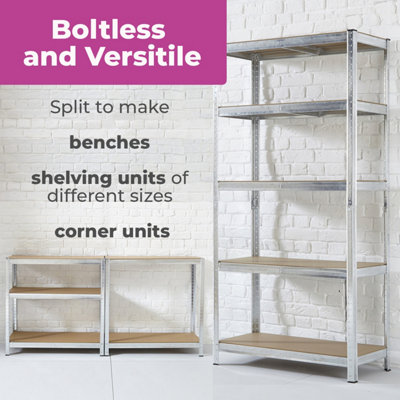 Neo Large Galvanised 5 Tier Garage Shelving Racking - 3