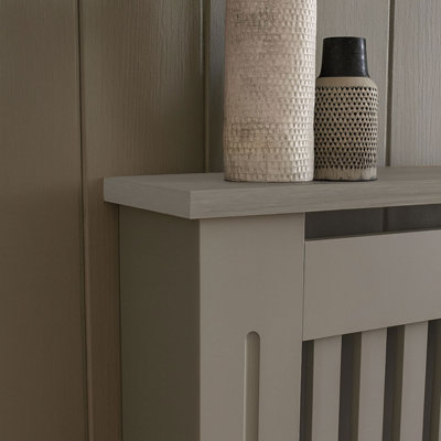 Neo Large Grey Decorative Wooden Radiator Cover
