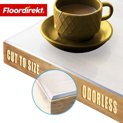 Neo Milky Semi Transparent PVC Table Protector Bevelled Edge Water ...