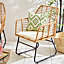 Neo Natural Garden Furniture Patio Wicker Bamboo Style Chair Table Outdoor Rattan Bistro Set 3 Piece