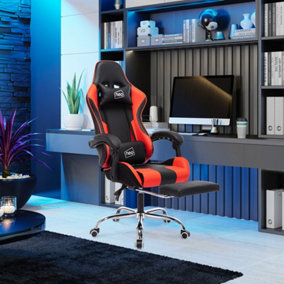 Neo Red Leather Gaming Chair With Leg Rest and Massage