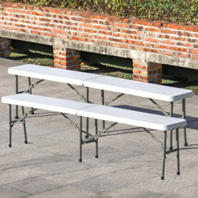 Neo Set Of Two Indoor Outdoor Garden Plastic Folding Benches