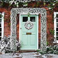 Neo Single 2.4m Christmas Flocked Doorway Arch Tree Garland Door Wall Pine Tips Bushy Xmas Outdoor Indoor Home Decor 2.4x1.5m