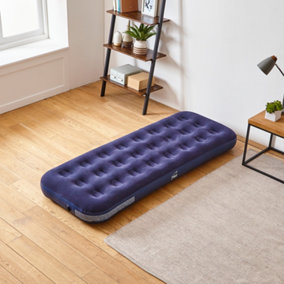 Neo Single Flocked Inflatable Airbed Mattress with Pump Included