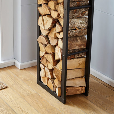 Neo Tall Black Firewood Log Rack