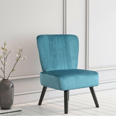 Neo Teal Crushed Velvet Shell Accent Chair