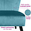 Neo Teal Crushed Velvet Shell Accent Chair