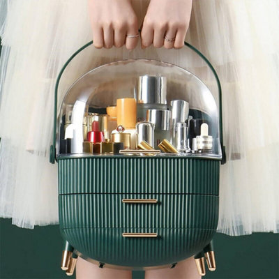 Neo Three Layer Cosmetic Makeup Storage Organiser Skincare Display Box Case With Portable Handle