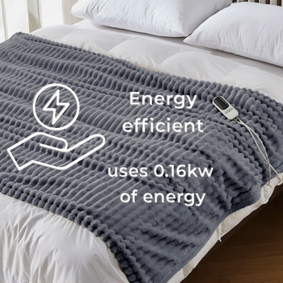 Neo Waffle Shaped Electric Blanket Heated Fleece Overblanket Throw ...