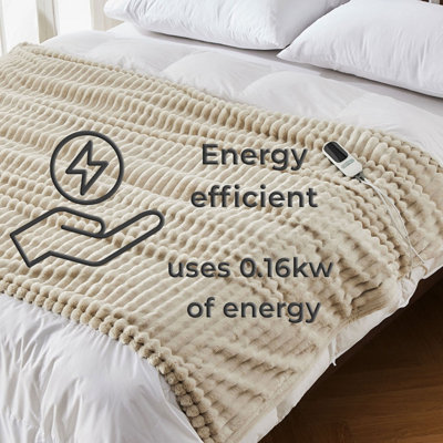 Neo Waffle Shaped Electric Blanket Heated Fleece Overblanket Throw ...