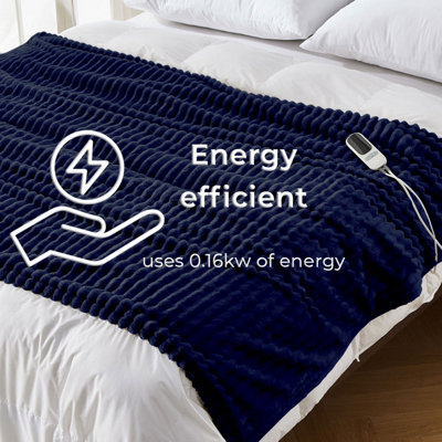 Neo Waffle Shaped Electric Blanket Heated Fleece Overblanket Throw ...